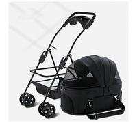 Poussette pour chien pour chiens de taille moyenne, poussette pour chats/chiens, poussettes pour animaux de compagnie/chat/chien, landau de qualité supérieure, chariot de transport amovible avec por