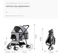 Poussette pour Chien Poussette De Sortie Détachée For Animaux De Compagnie, Poussette For Chiot En Peluche, Petite Poussette For Chat, Pliable, Légère, For Chien Poussette pour animaux de Compagnie(Pi