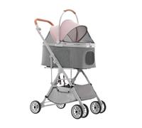 Poussette pour Chien Poussette Détachable for Animaux De Compagnie, Poussette Universelle Détachable À Trois Usages for Chat Et Chien, Pied-de-Poule Poussette pour Animaux de Compagnie(Pink)