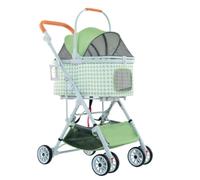 Poussette pour Chien Poussette Détachable for Animaux De Compagnie, Poussette Universelle Détachable À Trois Usages for Chat Et Chien, Pied-de-Poule Poussette pour Animaux de Compagnie(Green)