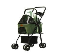 Poussette pour Chien Poussette for animaux de compagnie, petit chariot à tirer, poussette for chiot, poussette for chien, petite, légère, détachable, pliable Poussette pour animaux de Compagnie(Green)