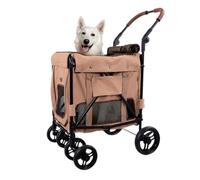 Poussette pour Chien Poussette for Animaux De Compagnie Poussette Pliable Légère for Chien Poussette De Sortie for Chat Détachée Poussette Multifonctionnelle Poussette pour Animaux de Compagnie(Pink)