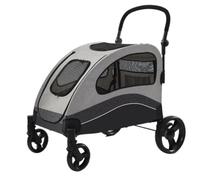 Poussette pour Chien Poussette for Animaux de Compagnie Pratique et Simple Poussette for Chien Pliable matériau léger Chat et Chien Moyen et Grand Poussette pour Animaux de Compagnie(Gray)