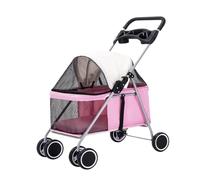 Poussette pour Chien Poussette Légère Et Pliable For Animaux De Compagnie, For Chiens Et Chats D'extérieur, Chariot À Quatre Roues For Chiens De Petite Et Moyenne Taille Poussette pour animaux de Comp