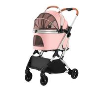Poussette pour Chien Poussette Multifonctionnelle For Animaux De Compagnie, For Chiens Moyens Et Grands, Chariot For Chiens De En Plein Air, Portable Et Pliable Poussette pour animaux de Compagnie(Pin