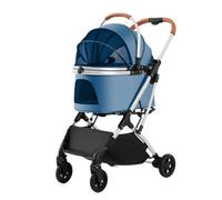 Poussette pour Chien Poussette Multifonctionnelle For Animaux De Compagnie, For Chiens Moyens Et Grands, Chariot For Chiens De En Plein Air, Portable Et Pliable Poussette pour animaux de Compagnie(Blu