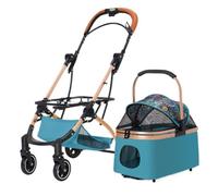 Poussette pour Chien Poussette Multifonctionnelle For Animaux De Compagnie, For Chiens Moyens Et Grands, Chariot For Chiens De En Plein Air, Portable Et Pliable Poussette pour animaux de Compagnie(Blu
