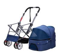 Poussette pour Chien Poussette Pliable À Quatre Roues for Grands Chiens Et Chats, Fournitures De en Plein Air for Animaux De Compagnie Poussette pour Animaux de Compagnie(Blue,A)