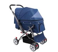 Poussette pour Chien Poussette Pliable À Quatre Roues for Grands Chiens Et Chats, Fournitures De en Plein Air for Animaux De Compagnie Poussette pour Animaux de Compagnie(Blue,B)