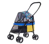 Poussette pour Chien Poussette Pliable Et Légère for Animaux De Compagnie, Perspective Panoramique, for Jouer en Plein Air, for Chat Et Chien Poussette pour Animaux de Compagnie(Blue)