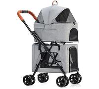Poussette pour chien Poussette pour animal de compagnie La poussette pour animaux de compagnie est dotée d'une ceinture de sécurité sécurisée et d'une entrée à double bouton qui vous permet d'accéde