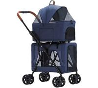 Poussette pour chien Poussette pour animal domestique La poussette pour animaux de compagnie est dotée d'une ceinture de sécurité sécurisée et d'une entrée à double bouton qui vous permet d'accéder