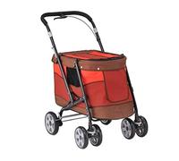 Poussette pour chien Poussette pour animaux de compagnie Les chats et les chiens de grande et moyenne taille peuvent être pliés Chariot portable Protection solaire Capacité de charge de 30 kg (B) (C