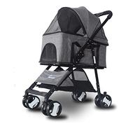 Poussette pour chien Poussette pour animaux de compagnie, pour grands chiens Poussette de voyage pour animaux de compagnie à 4 roues Poussette pour chien/chat/animal de compagnie, chariot de prom