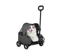 Poussette Pour Chien | Poussette Pour Chats Plébiscité Et Pliable | Transporteur Aéré Pour Chiots Et Chaton Avec Accessoires | Pour Transports Urbains Promenades Plage Parc Centre Commercial Et