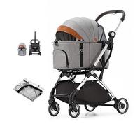 Poussette pour chien Poussette pour chien et chat Poussettes pour chiens Poussettes pour animaux de compagnie séparables pour petits chiens moyens / 2 chats Chariot de transport pour animaux de comp