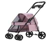 Poussette pour Chien Poussette Pratique for Animaux De Compagnie, Pliable, en Matériau Léger, for Chiens Et Chats De Petite Et Moyenne Taille Poussette pour Animaux de Compagnie(Pink)
