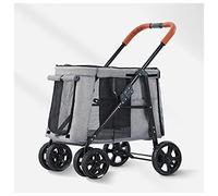 Poussette pour chien Poussettes pour chiens de grande taille Premium Pet Gear Poussette pour animaux de compagnie à 4 roues pour chat chien et plus Chariot de promenade pliable (gris clair) (gris cl