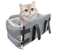 Poussette pour chien - Siège booster confortable ultra doux avec poignée pour console centrale - Lit de poussette pour chien à double usage - Porte-voyage - Siège auto de sécurité pour chiens de