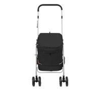 Poussette pour chien - SURENHAP - LIU32 - Pliable - Tissu de lin - Noir