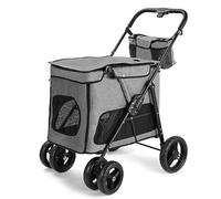 Poussette pour chiens de taille moyenne et grande - Poussette avec 4 roues pour jumeaux et plus - Sac de transport pour chat, chien et plus encore