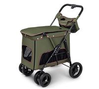 Poussette pour chiens de taille moyenne et grande - Poussette pour chien de grande taille avec 4 roues pour jumeaux et plus - Sac de transport pour chat, chien et plus encore