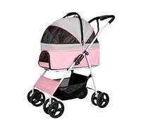 Poussette pour chiens de taille moyenne - Poussette grise élégante avec pliage à une main - Chariot de transport amovible - Pratique et confortable - Entrée sans fermeture éclair - Idéal pour les