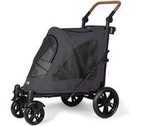 Poussette pour Chiens Pet Jogger Poussette Chariot pour Petits Et Moyens Chats Chiens Pliage Facile pour Le Rangement Et Le Voyage,Noir