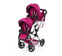 Poussette pour jumeaux BAYER DESIGN - Réglable et pliable - Pour poupées jusqu'à 46 cm
