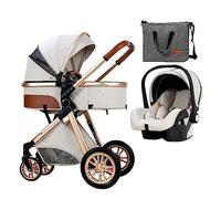 Poussette pour nouveau-né avec couffin réversible, poussette pliable en alliage d'aluminium, dossier réglable, comprend un sac de rangement, couvre-pieds, housse de pluie pour soins infantiles