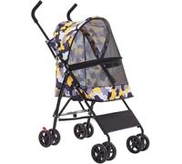 Poussette pour petit chien - Poussette pour chats et petits chiens, landau léger avec structure de parapluie - Sac de transport idéal pour les chiots et chatons (style A)