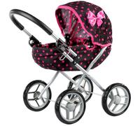 Poussette pour poupée avec nacelle profonde, pliable, roues mousse-gomme - KINDERPLAY (KP0260G)