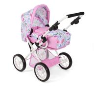 Poussette pour poupée - Bayer Chic - 560-53 - 2 en 1 - Sac de transport amovible - Fleurs, Rose, Violet
