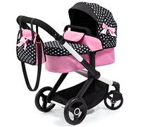 Poussette pour poupée - BAYER DESIGN - Combi XEO - Noir - Rose - Guidon ajustable