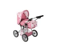 Bayer Chic 2000® Poussette combinée 3 en 1 Leni - Fleurs Roses - Pliable - Poignée réglable en Hauteur 43-67 cm - Sac de Transport - Poupées jusqu'à 46 cm - À partir de 3 Ans