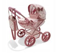 Poussette pour poupée - KINDERPLAY - KP0263A - Rose - Sac zippé - Panier inférieur