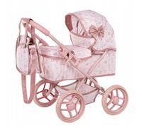 Poussette pour poupée Kinderplay à partir de 3 ans - Nacelle profonde avec sac et panier - Construction légère avec roues en mousse silencieuses - Poussette pour poupées jusqu'à 30 cm