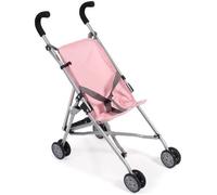 Poussette pour poupée Mini ROMA BAYER DESIGN - Rose et gris - Pour poupées de 52 cm