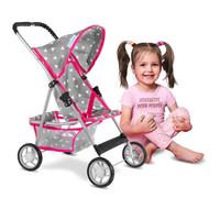 Poussette pour poupée pliable légère avec capote, roues en mousse et cadre alu Kinderplay (KP0280S)
