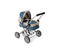 Bayer Chic 2000® Poussette de poupée Smarty - pliable étoiles turquoise/beige - poignée 56 cm