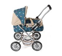 Bayer Chic 2000® Poussette de poupée Smarty - pliable étoiles turquoise/beige - poignée 56 cm
