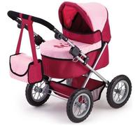 Poussette pour poupée Trendy - BAYER - Gris et Rouge - Pour poupées jusqu'à 46 cm