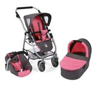 Poussette pour poupées, 3 en 1 EMOTION - anthracite-rose