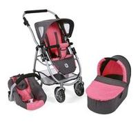 Poussette pour poupées, 3 en 1 EMOTION - anthracite-rose Rose G