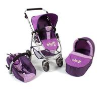 Poussette Pour Poupées, 3 En 1 Emotion - Purple Checker