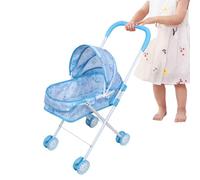 Poussette pour poupées, jouet poussette avec capote pour jeu de rôle | Chariot coulissant pliable réaliste, pour fille, jeu de rôle, maison, fête, anniversaire