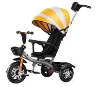 Poussette pour tout-petit avec auvent,siège à dossier haut avec garde-corps et ceinture,tricycle à double sens avec siège pivotant,chariot tricycle pour enfants,roue en titane,doubles freins arrière