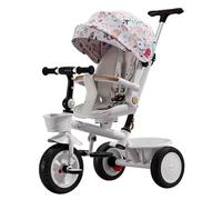 Poussette pour tout-petits avec auvent, tricycle à double sens avec siège pivotant, chariot tricycle pour enfants de 2 à 6 ans, roue en titane, doubles freins arrière, roue avant avec embrayage