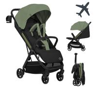 LIONELO Julie Air Poussette Canne jusqu'à 22 kg de 6 m à 4 ans Pour Avion Roues pivotantes à 360 ° Suspension Pliage avec Une Main Réglage du Dossier Canopy UPF50+, Légère (Green)