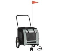 Poussette/Remorque de vélo pour chien, XWO, Cadre durable, noir et gris 63x121x65 cm @133